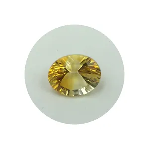 Tamaño y forma personalizados aceptados en 100% Piedra preciosa original de corte cóncavo facetado ovalado citrino a precio mayorista - Product Image 1