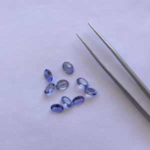 พลอยแทนซาไนต์สีน้ำเงินธรรมชาติขนาด 6 มม. 8 มม. ทรงรีเจียระไน  แบบคาโบชอง  ปรับขนาดได้  จากผู้ผลิต ราคาขายส่ง - Product Image 5
