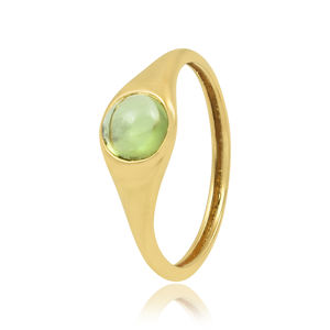 Bagues classiques plaquées or en pierre audacieuse bague en argent sterling 925 péridot pour bijoux pour hommes - Product Image 2