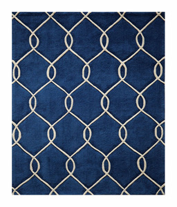 พรมไหมพรมขนแกะทำมือดีไซน์เรขาคณิตพรมปูพื้นห้องนั่งเล่นทำด้วยมือแบบทันสมัย - Product Image 1