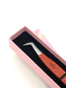 เครื่องมือด้านความงามที่จับขนตาแหนบเคลือบผงสีส้มเข้มแบบรัสเซีย - Product Image 4