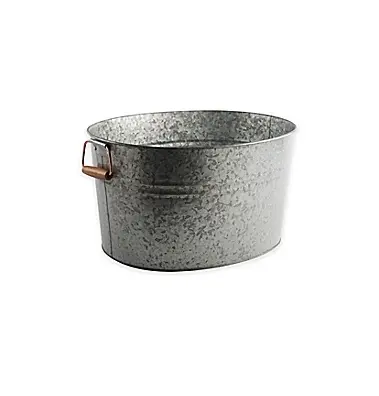 Wholesale Galvanized Metal Multipurpose Oval Shape Ribbed Bucket Beer Wine Iron Bucket at Wholesale Price