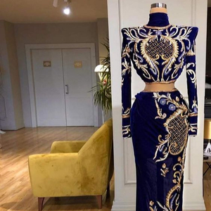 DABKA-Bordado de vestido de noche azul moderno, cuentas de cristal, trabajo de piedra de vidrio para fiesta, 2022 - Product Image 1