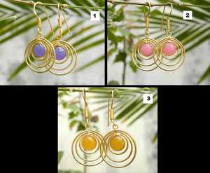 Boucles d'oreilles pendantes faites à la main en argent sterling 92.5 plaqué or avec perles de pierres précieuses à facettes en calcédoine naturelle pour les cadeaux de mariage - Product Image 6