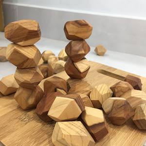 Pierres à équilibrage en bois couleurs Pastel, pierres à empiler, jouets Montessori pour enfants, Kaylin 0084817092069 WA - Product Image 5