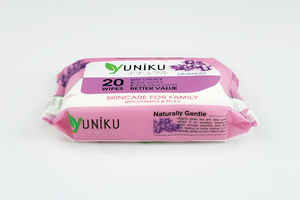 YUNIKU-toallitas para bebé, toallitas sensibles al agua, 20 hojas, naturales, suaves para la piel de tu bebé - Product Image 3