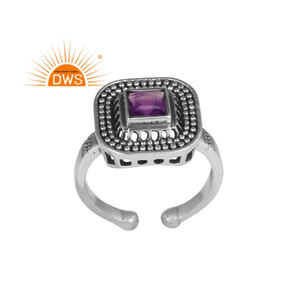 Handmade Antique Design 925 Sterling Silver Ring Purple Amethyst Gemstone Ring Jewelry Supplier Manufacturer - Product Image 1