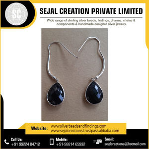 Women's 925 <b>Sterling</b> <b>Silver</b> Earrings Agate Gemstone <b>Hoop</b> and Studs Handcrafted From India Wholesale - Product Image 4