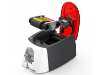Printer Kartu PVC Warna Satu Sisi Evolis Badgy100 USB Thermal Transfer Margin Putih 300 DPI Stok Garansi 1 Tahun