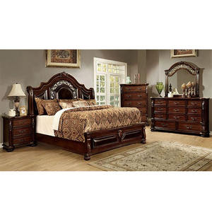 Ensemble de meubles de chambre à coucher modernes en teck massif traditionnel DST Exports, légers, taille personnalisée, finition foncée, décor antique - Product Image 1