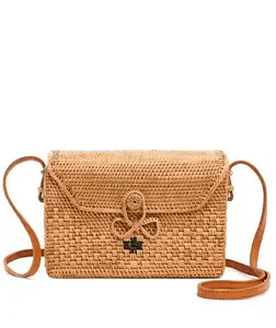 Vintage style handwoven Rattan Handbag - Ecofriendly rattan shoulder bag - Rattan beach Bag