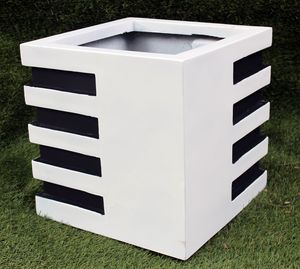 KNT – jardinières carrées en fibre de verre, blanches, lisses, stylées, pour jardin, terrasse, centre commercial, restaurant, vente en gros - Product Image 5