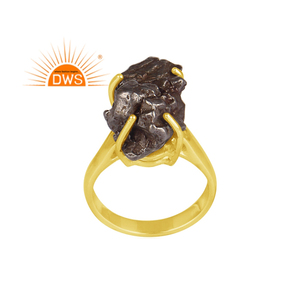 Bague empilable en argent sterling 925 avec météorite brute naturelle pour fabricant de bijoux pour femmes - Product Image 1