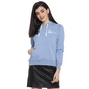 Hot Selling Pullover Ladies <b>Hoody</b> with Side Pockets Drawstring /sky <b>Blue</b> Color Full Sleeve <b>Hoody</b> - Product Image 5