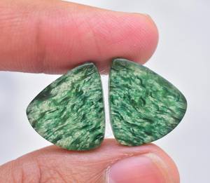 Par de gemas de Aventurina Natural, lote de gemas sueltas para pendientes - Product Image 5