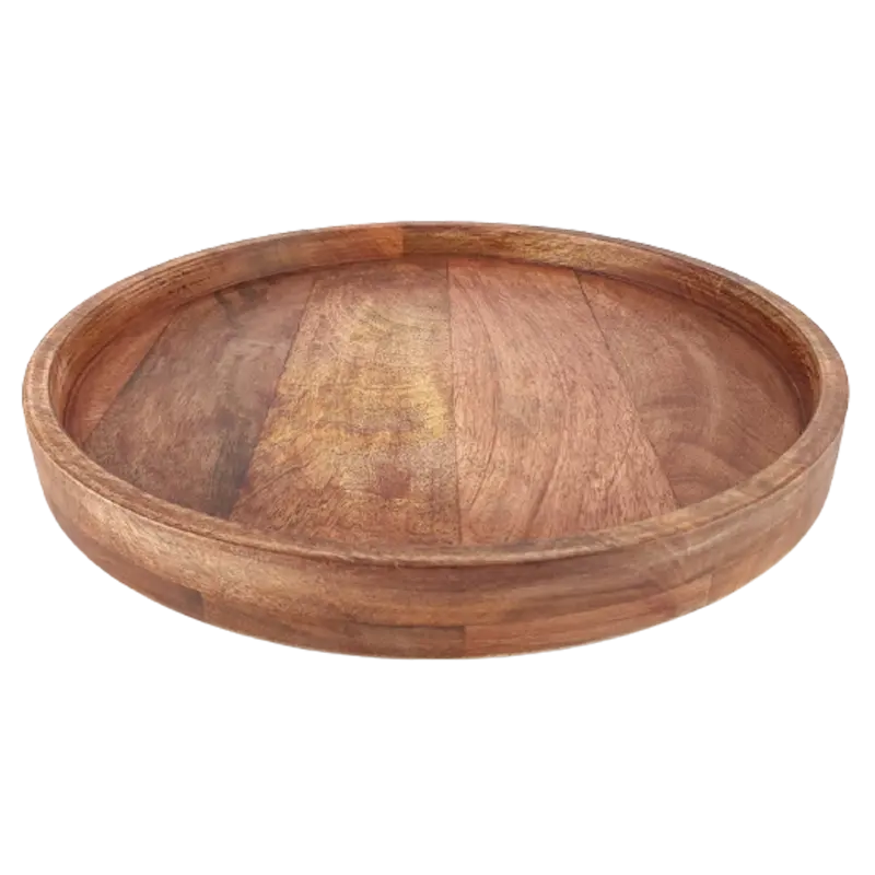 Манго деревянная круглая сервировочная тарелка для красного лака и поднос для подачи еды в ресторан ручной работы по индивидуальному заказу