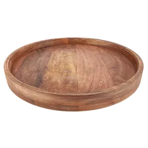 Mango Holz Runde Serviert eller Red Polish Dish und Tablett zum Servieren von Lebensmitteln im Restaurant Handmade Custom ized