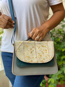 Bolso de piel metálica reciclado hecho a mano con estilo único, bolso de cuero de alta calidad, bolsos de cuero coloridos para mujer - Product Image 3