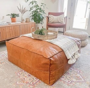 High QualityAmazing <b>Square</b> Moroccan Pouf, Ottoman Leather Pouf, Homedecor, Outdoor Furniture, - Product Image 1