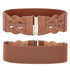 Multi Color Waspie Braided Leatherette Elastic Cinch Vintage Women Stretchy Retro Waist Belt for Lady Girl Dress Skirt Skirt - Product Image 2