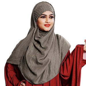 Georgette-bufanda musulmana árabe de tudán para mujer, Hijab de gasa con burbuja lisa, moda de Dubái, venta al por mayor - Product Image 4