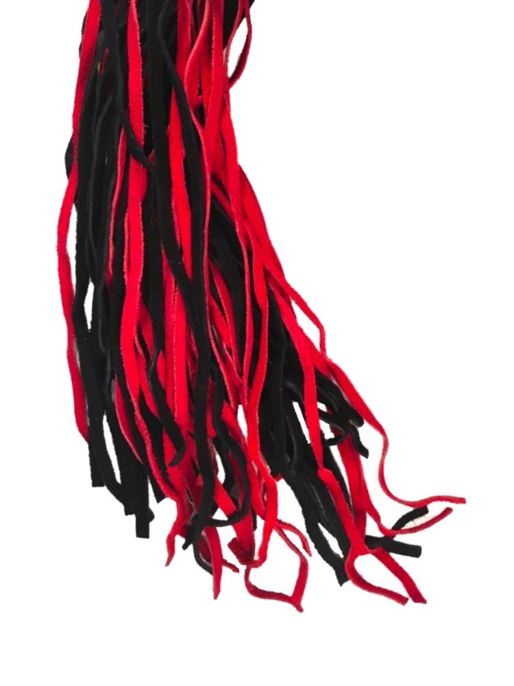 Fouet Flogger En Cuir Épais - Style Cat-O-Nine Tails Roses Et Pétales