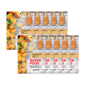 Mascarilla Facial EYENLIP Superfood Orange Pack 23ml X10EA, Cosmético Coreano Kbeauty Hecho en Corea, Ingredientes Químicos para Uso Facial - Product Image 2