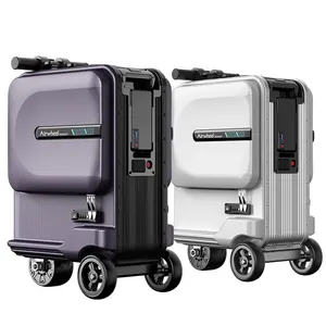 Scooter Luggage Airwheel SE3miniT Decent Bag Smart Business Suitcase Aluminum Carry On Silver Riding Luggage Bags Cases Travel