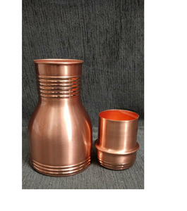 Botella de agua de plástico y cobre de estilo vintage, acabado martillado, botella de Yoga a prueba de fugas para beber directamente con beneficios para la salud - Product Image 5