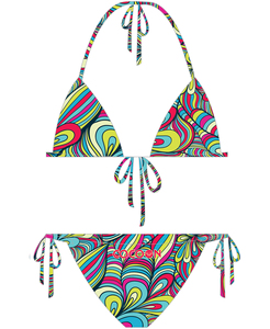 Service OEM, maillots de bain bikini personnalisés, vêtements de plage, ensemble deux pièces, séchage rapide, polyester, ensemble de maillots de bain et de paréo - Product Image 4