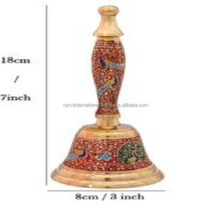 Cloche suspendue en métal en laiton Cloche suspendue couleur émail - Product Image 6