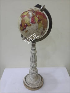Globe décoratif de bureau de qualité supérieure, magnifique carte du monde, Globe rouge multicolore rotative, à Base blanche, décor de bureau - Product Image 5