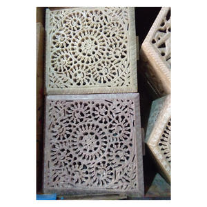 Belle Forme Carrée Stéatite Naturelle Sculpture À La Main Boîte À Bijoux - Product Image 1