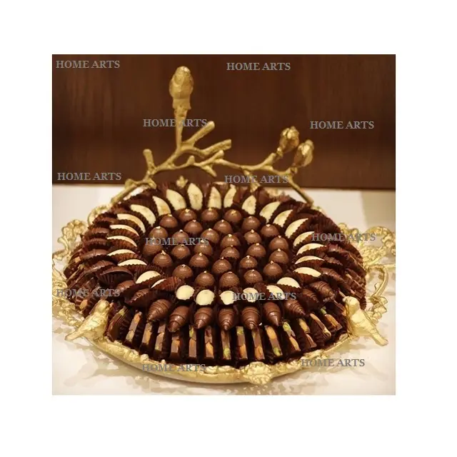 Designer Chocolate Serving Tray With Exclusive Quality Round Pure Iron Chocolate and Snacks Tray At Attractive Price