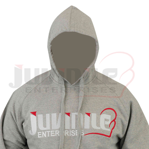 เสื้อฮู้ดสีเทาของผู้ชายผ้าฝ้ายผสมกับกางเกงยีนส์ขาดสำหรับฤดูหนาวผ้า100% พื้นฐานดีไซน์ใหม่ - Product Image 2