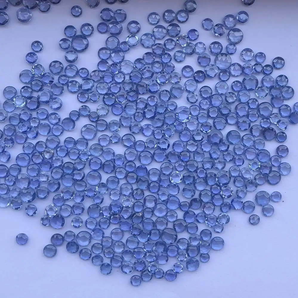 Batu Permata Safir Biru Alami Bulat Datar Potongan Mawar Produsen Pada Grosir Harga Pabrik Batu untuk Pengaturan Perhiasan