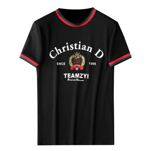 เสื้อยืดพิมพ์ลายแฟชั่นโลโก้ OEM ผ้าฝ้าย 100% แขนสั้น สั่งทำได้ พิมพ์ดิจิทัล ปักลาย  ไซส์ใหญ่ ระบายอากาศได้ดี - Product Image 6