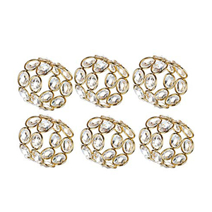 Ensemble de 6 bagues de serviettes en perles, perles rondes, livraison gratuite - Product Image 2