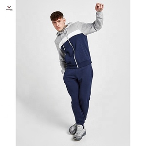 Survêtement unisexe personnalisé à capuche zippé, patchwork uni, pour la gym, le fitness, les sports d'hiver, avec impression numérique - Product Image 1