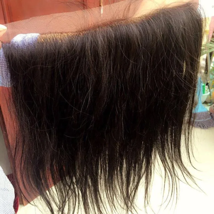 Grosir Penutup Depan Dasar Sutra Atas Rambut Lurus Kulit Tipis Depan Wanita 5X5 4X4 Penutup Renda Dasar Sutra Rambut Manusia Virgin