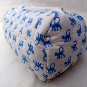 กระเป๋าผ้าฝ้ายแท้สไตล์โบฮีเมียนสำหรับใส่เครื่องแป้งพร้อมช่องซิป - Product Image 1