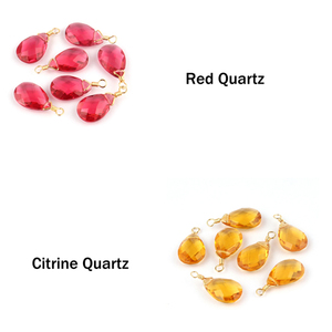 ตัวตรวจสอบปรับแต่งรูปลูกแพร์ชุบทองลวดห่อสีแดงควอตซ์ตัวเชื่อมต่อสร้อยเดี่ยวเสน่ห์เครื่องประดับ Diy ตัวเชื่อมต่อพลอย - Product Image 6