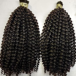 Kinky Curly I Tips Extension de cheveux à la kératine Tips Cheap Virgin I Tips for Salon Zero Shedding Hair Volumizer Extensions - Product Image 2