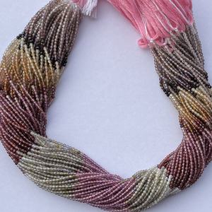 ลูกปัดพลอย Tundra แบบเหลี่ยมเพชรพลอยธรรมชาติขนาด2มม. 4มม. สีเหลืองส้มน้ำตาลเขียว - Product Image 3