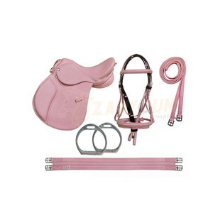 High Quality Cowhide <b>Leather</b> Saddle Complete <b>Harness</b> Sets - Product Image 6