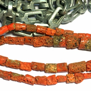 Italian <b>Red</b> Coral Plain Tube Shape Loose Gemstone <b>Beads</b> Making Jewelry Necklace/Bracelet Wholesale Price Per Strand Natural - Product Image 3