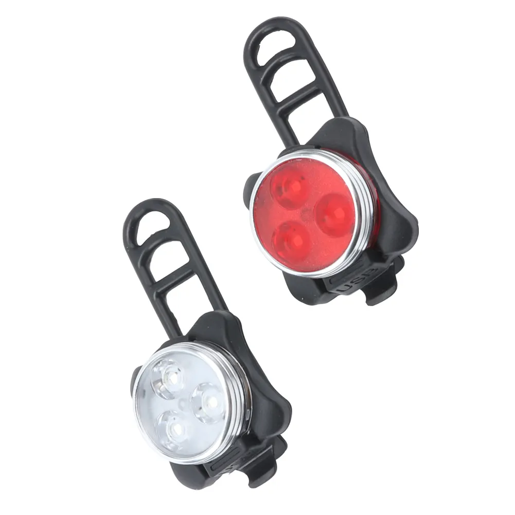 F23-0001 New waterproof USB charging smart bicycle headlight front tail combo set Lamp LED bike light