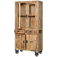 Armoire de salon en fer forgé artisanal avec finition laquée |   Porte-manteau et armoire de rangement modernes pour l'entrée de villa