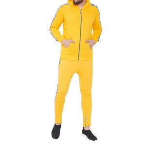 Chándal personalizado de nailon con raya reflectante para hombre, conjunto de 2 piezas con cremallera para trotar, 2021 - Product Image 1