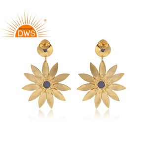 Boucles d'oreilles à fleurs en plaqué or pour femmes, 2020, livraison gratuite, styliste, mode, fabrication de bijoux - Product Image 3